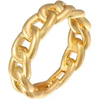 Elli Silberring "Ring Gliederring Bandring Goldfarben für Damen" Gr. 56, gold, Fingerringe, Damen, 56, Messing, Silberring