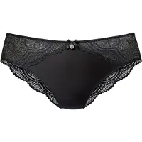 Nuance Tanga "Vivianna", Damen, Gr. 40/42, schwarz, Microfaser, Obermaterial: 88% Polyamid, 12% Elasthan, figurbetont, Unterhosen Tanga, mit feinen Spitzen-Details