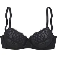 LASCANA Bügel-BH "Cara", Damen, Gr. 80, Cup F, schwarz, Spitze, Obermaterial: 79% Polyamid, 11% Elasthan, 10% Polyester, BHs Bügel-BH, mit femininer Spitze– auch ideal für große Größen