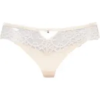 LASCANA String "Alana", Damen, Gr. 44/46, beige (champagner), Obermaterial: 56% Polyamid, 32% Seide, 12% Elasthan, Unterhosen String, mit Seide und edler Spitze, Dessous