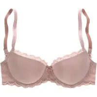 LASCANA Schalen-BH "Evita", Damen, Gr. 75, Cup C, beige (sand), Microtouch, Obermaterial: 90% Polyamid, 10% Elasthan, BHs Schalen-BH, mit feiner Spitzenborte, Dessous