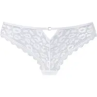 Vivance String , Damen, Gr. 48/50, weiß, Spitze, Obermaterial: 88% Polyamid, 12% Elasthan, figurbetont, Unterhosen String, aus dezent transparenter Spitze in Leo-Optik