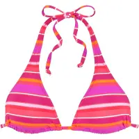 s.Oliver Triangel-Bikini-Top "Fun", Damen, Gr. 38, Cup A/B, pink (pink bedruckt), Recycling-Polyamid, gestreift, Bikini-Oberteile Triangel-Bikini-Top, im trendigen Streifen-Design