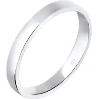 Elli Silberring "Ring Basic Ehering Partnerring Damen 925er Silber" Gr. 58, silber, Fingerringe, Damen, 58, Silber 925 (Sterlingsilber), Silberring