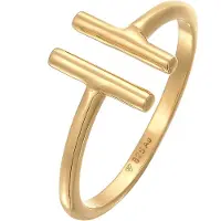 Elli Silberring "Ring Geo Stab Trend Offen 925 Silber" Gr. 58, gold, Fingerringe, Damen, 58, Silber 925 (Sterlingsilber), Silberring