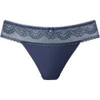 LASCANA High-Waist-String mit breitem Bund aus floraler Spitze