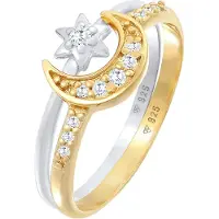 Elli Ring Stern Mond Zirkonia Stapelring 2Er Set 925 Silber Elli Bunt
