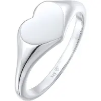 Elli Siegelring "Ring Herz Liebe Siegelring 925 Silber" Gr. 56, silber, Fingerringe, Damen, 56, ohne Stein, Silber 925 (Sterlingsilber), 10mm, Siegelring