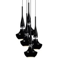 Azzardo Tasos 5-flammige Pendelleuchte Schwarz höhenverstellbar 5x E14 46 x 120 cm