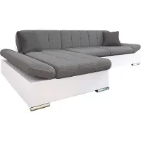 Mirjan 24 Ecksofa Malwi mit Regulierbare Armlehnen Eckcouch mit Schlaffunktion und Bettkasten, L-Form Sofa vom Hersteller (Soft 017 + Lux 05 + Lux 06, Ecksofa: Links)