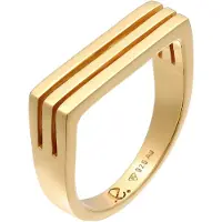 Elli Partnerring PREMIUM "Ring Siegelring Rechteck Trend Form 925 Silber" Gr. 54, gold, Fingerringe, Damen, 54, Silber 925 (Sterlingsilber), Partnerring