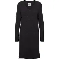 Oxmo Strickkleid "Strickkleid OXIda", Damen, Gr. M, N-Gr, grau (dunkelgrau melange), Obermaterial: 74% Polyacryl PAN. 23% Nylon NY. 3% Elasthan EL., Kleider Strickkleid