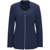 Goldner Jackenblazer "Kurzgröße Strukturblazer mit Rundhalsausschnitt", Damen, Gr. 24, blau, Obermaterial: 94% Polyester PES. 6% Elasthan EL., weit Tubular, Blazer Jackenblazer, Strukturqualität