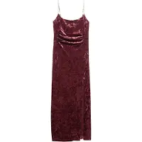 Superdry für Damen. W8011729A Langes Kleid aus Samt Diamonte kastanienbraun (S), Party, Polyester, Ärmellos / Hosenträger