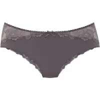 LASCANA Tanga "Vittoria", Damen, Gr. 36/38, grau, Obermaterial: 84% Polyamid (TACTEL), 16% Elasthan (LYCRA), körpernah, Unterhosen Tanga, mit Spitzeneinsätzen