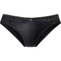 LASCANA Slip "Alana", Damen, Gr. 36/38, Spitze, schwarz, Spitze, Obermaterial: 50% Polyamid, 40% Seide, 10% Elasthan, Unterhosen Slip, mit Seide und edler Spitze