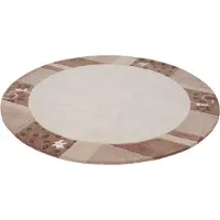 Theko Wollteppich "Royal Ganges", rund, 13 mm Höhe, reine Wolle, mit Bordüre, ideal im Wohnzimmer & Schlafzimmer
