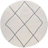 Paco Home Teppich "Haral 787", weiß, H:9mm Ø:160cm, Polyester, Polypropylen, Teppiche, Teppich, Kurzflor, Scandi Design, Rauten Motiv