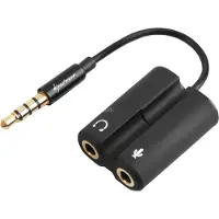 Sharkoon PMP35, 3.5mm, Männlich, 3.5mm, Weiblich, 0,12 m, Schwarz