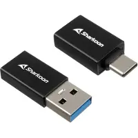 Sharkoon OfficePal USB-C Adapter, USB 3.2 Gen 1 (3.1 Gen 1), USB Typ-C, Schwarz, Männlich/Weiblich, Gerade, Gerade, 5 Gbit/s