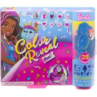 Mattel GXV95 - Barbie - Color Reveal - Puppe mit Haustier und 25 Überraschungen, Einhorn