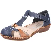Rieker Damen Sandalen M1655-14 blau combi 41