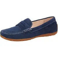 Sioux Slipper & Mokassin CARMONA, Rauleder, Blau, Damen
