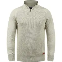 Blend Troyer "Troyer BHGrandolf", Herren, Gr. L, grau (stone mix), Obermaterial: 100% Baumwolle CO., Pullover Troyer