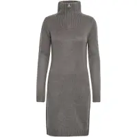 Oxmo Midikleid "Midikleid OXCarryola", Damen, Gr. S, N-Gr, grau (dunkelgrau), Obermaterial: 100% Polyacryl PAN., Kleider Midikleid
