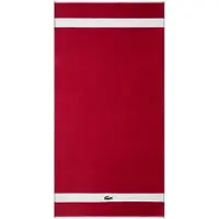 Lacoste Duschtuch "LCASUAL", rot (rouge), B:70cm L:140cm, Frottier, Obermaterial: 100% Baumwolle, Handtücher, Duschtuch, mit Label-Applikationen und Bordüre