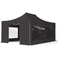 TOOLPORT 4x6m Aluminium PROFESSIONAL Faltpavillon, inkl. 4 Seitenteile, schwarz