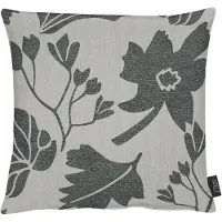 Apelt Dekokissen "Marlene", schwarz (schwarz, weiß, geblümt), B:46cm L:46cm, Kunstfaser, Polyester, Dekokissen_Sitzkissen_Kissenhüllen, Dekokissen, Kissenhülle ohne Füllung, 1 Stück