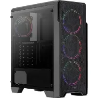 Aerocool Ore Tempered Glass, Midi Tower, PC, Schwarz, ATX, micro ATX, Mini-ITX, Acrylnitril-Butadien-Styrol (ABS), SPCC, Stahl, 15,5 cm