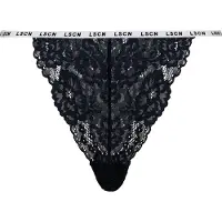 LASCANA String , Damen, Gr. 44/46, 1 Stk., blau (blau night), Spitze, Obermaterial: 87% Nylon, 13% Elasthan, Unterhosen String, mit floraler Spitze