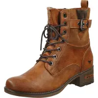 Mustang Damenschuhe Schnürstiefel Braun Freizeit