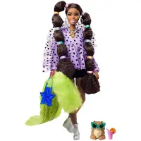 Barbie GXF10 - Barbie - Extra - Puppe mit Styling-Zubehör und Tier