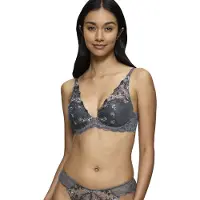 Triumph Schalen-BH "Sensual Spotlight WP", Damen, Gr. 70, Cup E, grau (pebble grau), Microtouch, Obermaterial: 64% Polyester, 29% Polyamid, 7% Elasthan, bestickt, BHs Schalen-BH, mit Stickerei