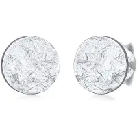 Elli Paar Ohrstecker "Ohrringe Plättchen Rund Struktur Silber 925", silber, Ohrringe, Damen, ohne Stein, Silber 925 (Sterlingsilber), Paar Ohrstecker