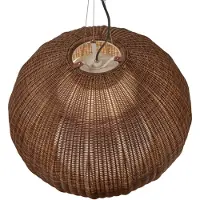 Bover LED-Außen-Hängelampe Garota, grafitbraun/braun Ø 72 cm