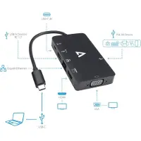 V7 V7UC-U3CRJ45HDVG-BLK, 3.2 Gen 1 (3.1 Gen 1), USB Typ-C, HDMI-Ausgang, 3840 x 2160 Pixel