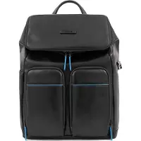 Piquadro Blue Square Revamp Laptop-Rucksack 14" mit iPad-Fach Schwarz