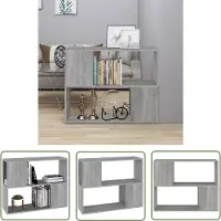 The Living Store Bücherregal/Raumteiler Grau Sonoma 80x24x63 cm