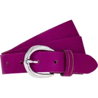 Tamaris Ledergürtel "Clara Silver", Damen, Gr. 95, pink, Rindsleder, Basic, Gürtel Ledergürtel, mit glänzender silberfarbener Schließe, unifarben, 3 cm breit