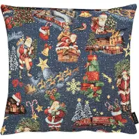 Apelt Dekokissen "5824", blau (blau, bedruckt), B:49cm L:49cm, Baumwolle, Polyester, Dekokissen_Sitzkissen_Kissenhüllen, Dekokissen