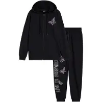 Bonprix Hausanzug Set, aus Baumwolle, Loose Fit, mit Bindeband, im Casual-Stil
