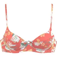 Sunseeker Bügel-Bikini-Top "Suva", Damen, Gr. 38, Cup C, rot (rostrot, bedruckt), Polyamid, floral, Bikini-Oberteile Bügel-Bikini-Top, mit leichter Wattierung