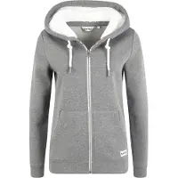Oxmo Sweatjacke "Sweatjacke OXBinji", Damen, Gr. L, grau (gray melange), Obermaterial: 50% Baumwolle CO. 50% Polyester PES., Sweatjacken Sweatjacke