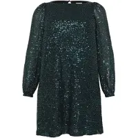 KAFFE CURVE Jerseykleid "Jerseykleid KClaila", Damen, Gr. S, N-Gr, grün (dunkelgrün sequin), Obermaterial: 100% Polyester PES., Kleider Jerseykleid