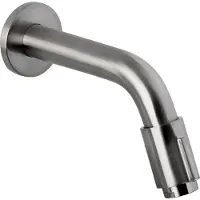 CEE Muurkraan zur Einbau-Waschtischarmatur für Kaltwasser aus Messing, Gun Metal, gebogene Auslauf, 10,7 cm