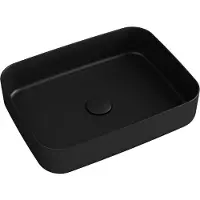 Isvea INFINITY RECTANGLE Keramik-Waschbecken zum Aufsetzen, 50x36cm, Schwarz matt